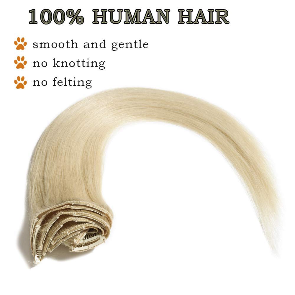 20 inches SEGO One Piece Hair Extensions Clip in Human Hair [#1B Natural Black] Real Remy Hairpieces for Women 3/4 Full Head Straight Invisible (50g) — view 55