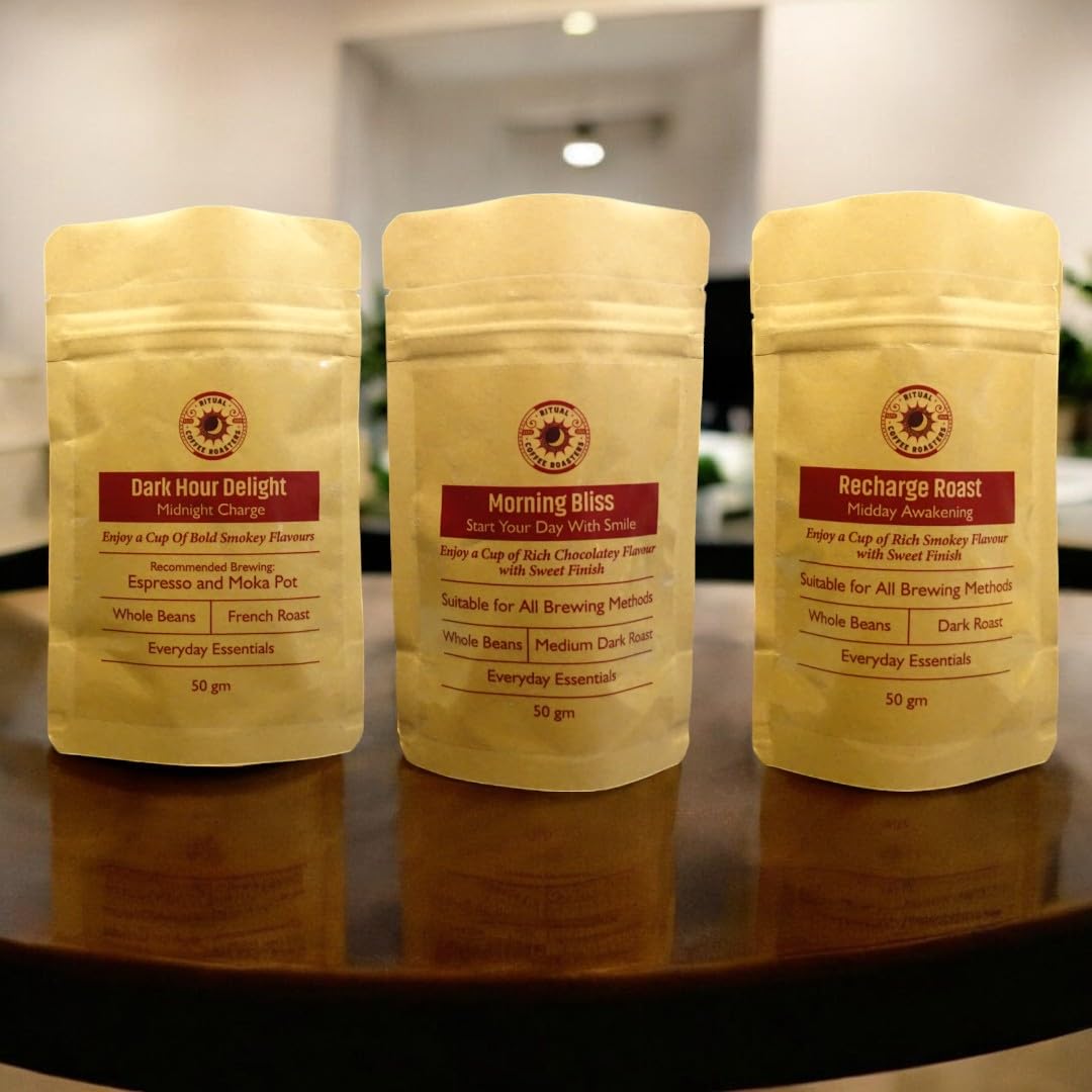 Ritual Coffee Roasters-Dark Temptation|Sampler Pack|100% Arabica AA Grade|3 x 50gm|Freshly Roasted Coffee Beans
