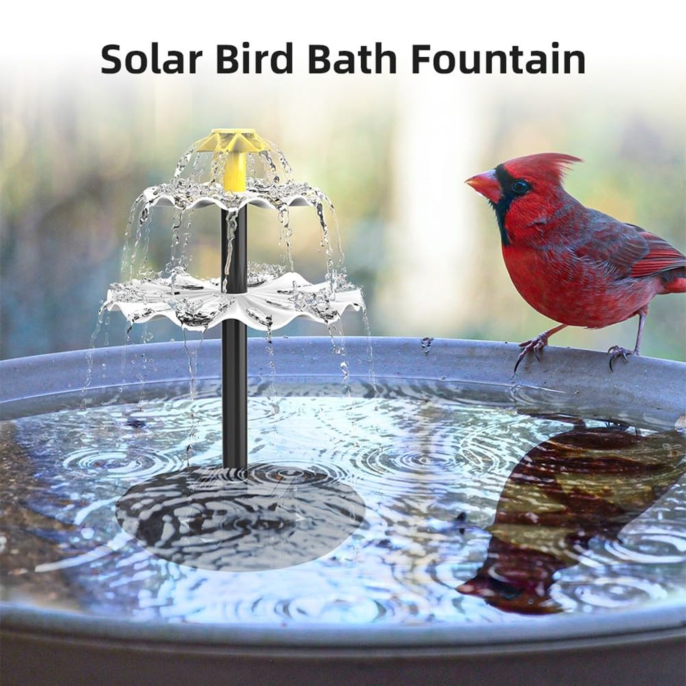 Solar-Vogeltränke, 6 W, 9 V, mit polykristallinem Panel und eingebautem 1500-mAh-Akku für Dauerbetrieb (kein Licht)