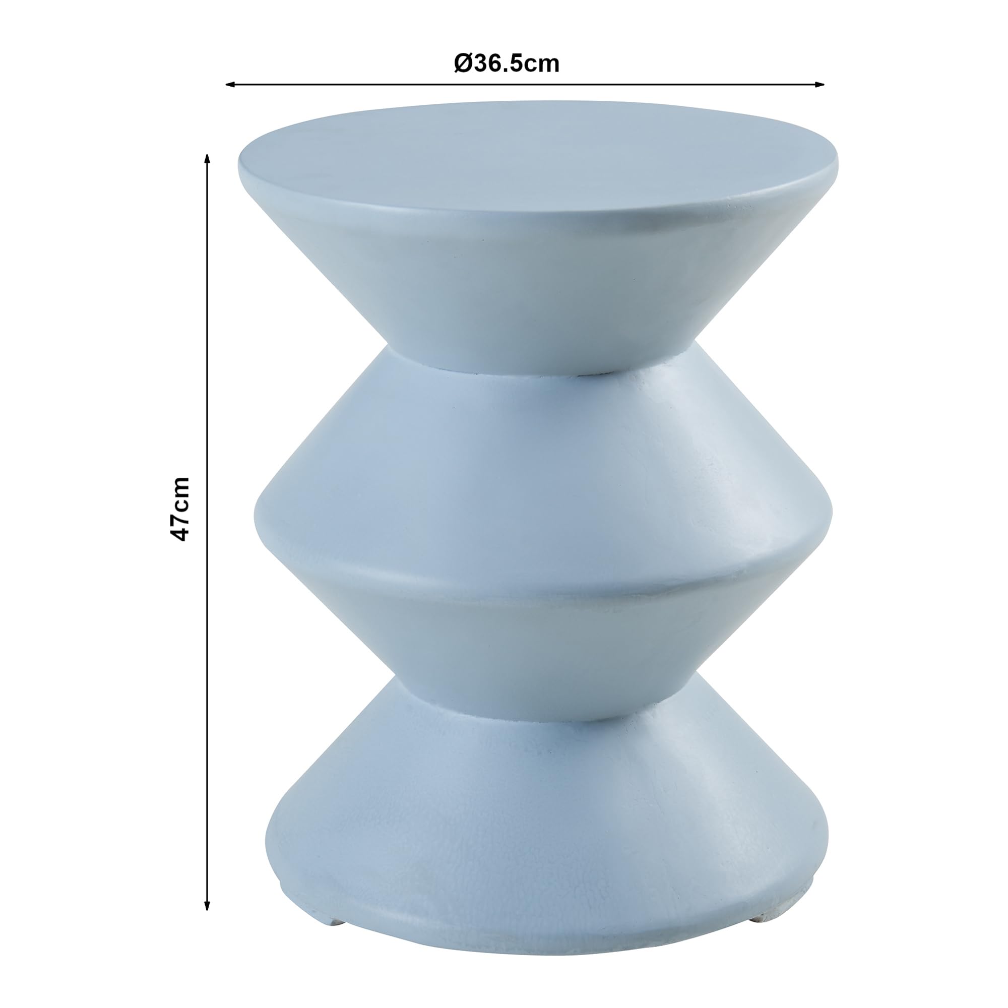 [en.casa] Table d'Appoint Polyvalente Bout de Canapé Table de Chevet Moderne Solide Support Décoratif Pratique Intérieur et Extérieur en Été Chambre Salon Bureau Béton Léger 47 x 37 cm Bleu Clair