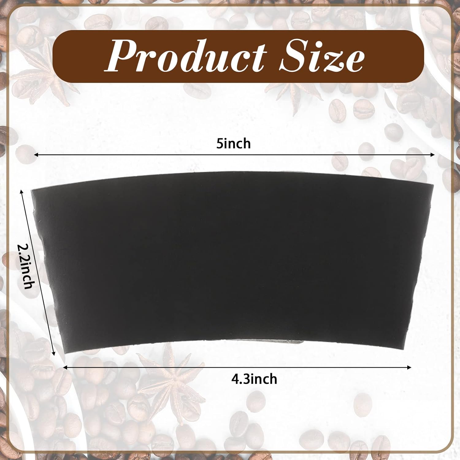 Sabary 50 Pcs Coffee Sleeves Disposable Corrugated Kraft Paper Cup Sleeve Holder Protective Insulated Heat Espresso Coffee Cup Holder Fits 12, 16, 20, 22, 24 oz Hot Cold Drinks Cups(Black) - Image 2