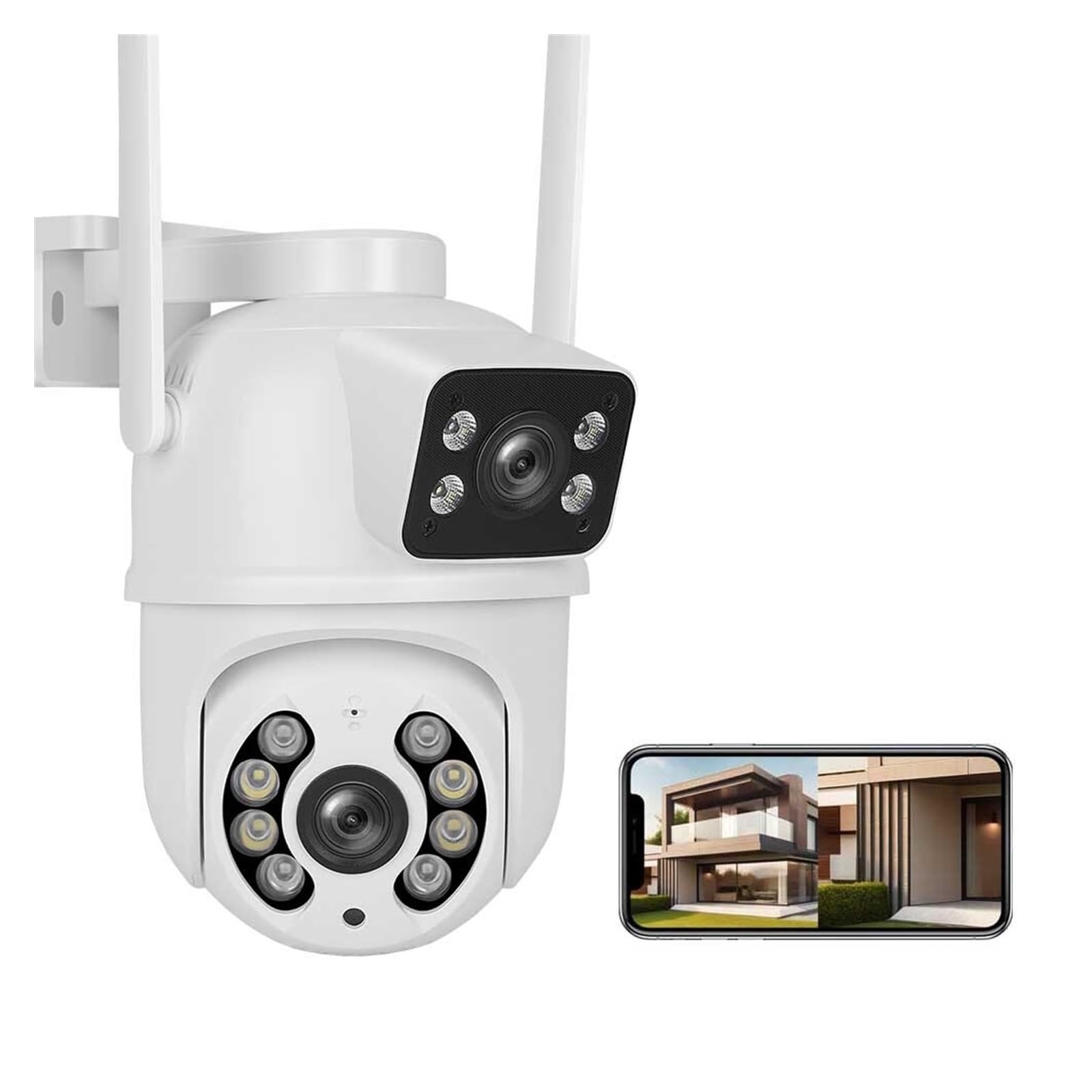 JVDDI 4MP 4K PTZ Wifi Camera Dual Lens Dual Screens Outdoor AI Human Detection Wireless CCTV Security IP Camera(ADD 64G)