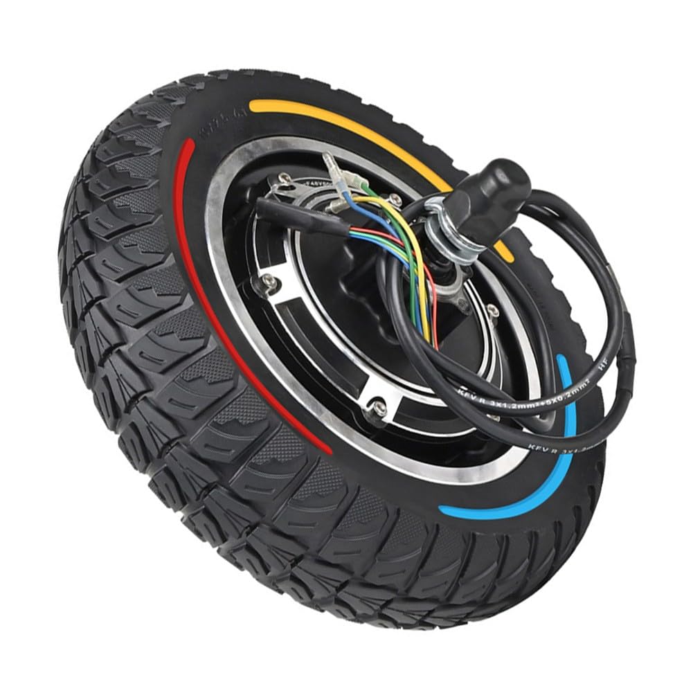 Whychstore Moteur de roue arrière de scooter électrique de 25,4 cm, 48 V 500 W pour Kugoo 4/4 Pro, ensemble de moteur gonflable avec cadre en alliage d'aluminium