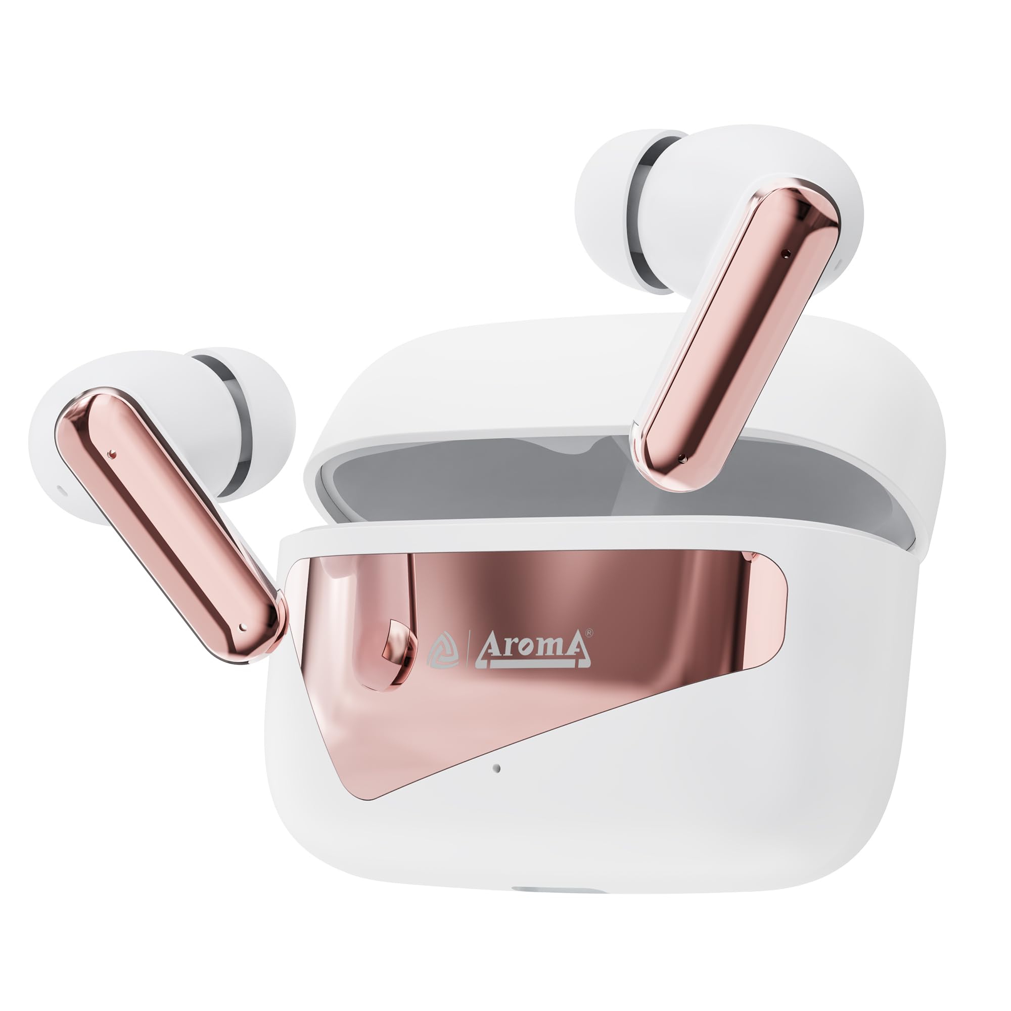 AROMA TWS8 Harmony V5.4 True Wireless Earbuds - Chrome White | 60H Playtime, ENC, Fast Charging, Heavy Bass, Bluetooth-image-44