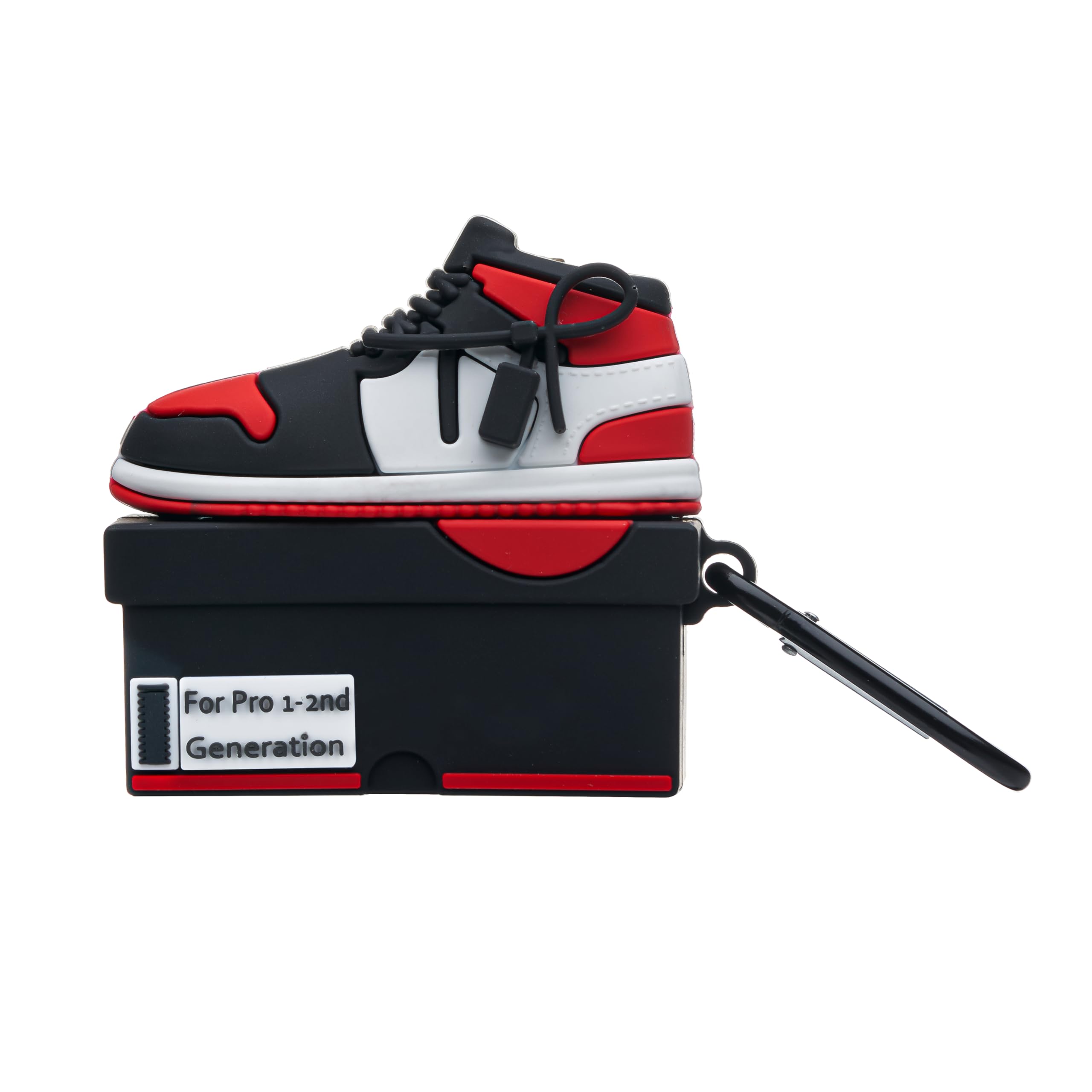 Awesometik AIRPODS PRO Case Cover with Keychain, Cute 3D Shoes Box Case Compatible with AIRPODS PRO 2nd/1st Gen, Scratch-Proof (Red)