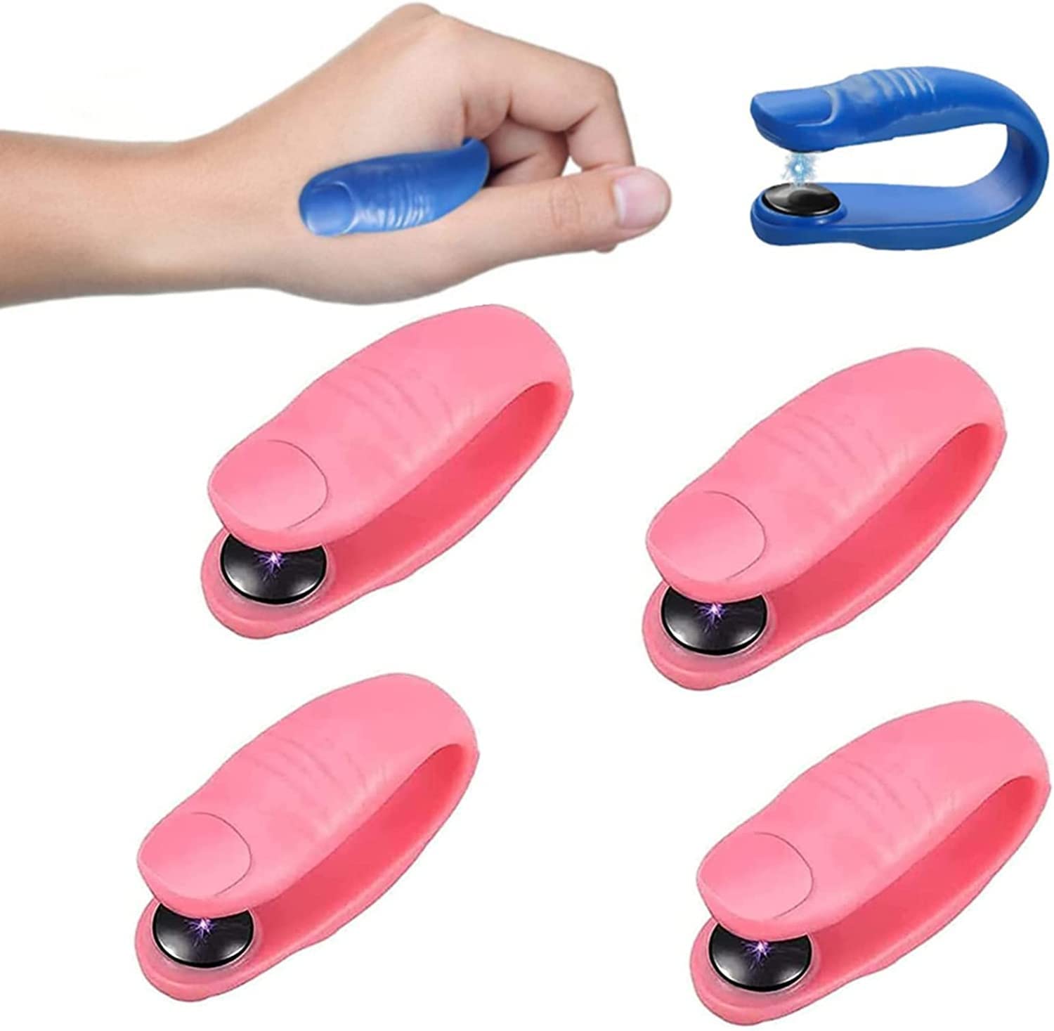 MEFESE Sugar Control LI4 Acupressure Point Clip, Clip to Lower Blood Sugar, Acupressure Hand Pressure Point Clip Migraine Relief Clip for Migraine Tension Anxiety Pain Relief (Color : Pink-4pcs)