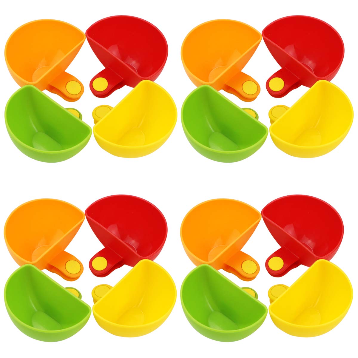 Buy Faxco 16 Pack Dip Clip Plate Holder, Assorted Colors Plastic Dish