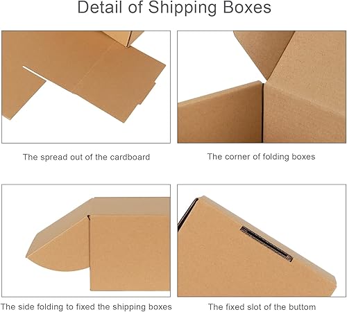 Miniatura 5 de Trwcrt Paquete de 40 cajas de envío de 9 x 6 x 4 y 7 x 5 x 2, caja de cartón corrugado para embalar pequeñas empresas, color marrón