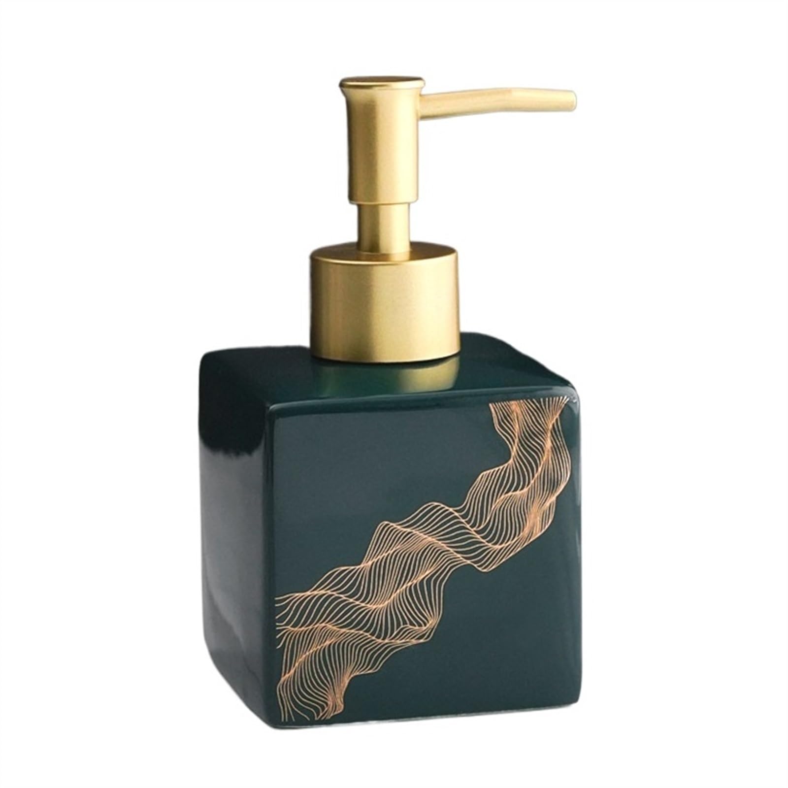 Dozownik do mydła w płynie łazienki i kuchni, ceramiczny, elegancki, falisty wzór paski, butelki ceramiczne, dozownik płynnego balsamu, 9,5 uncji/280 ml naczyń