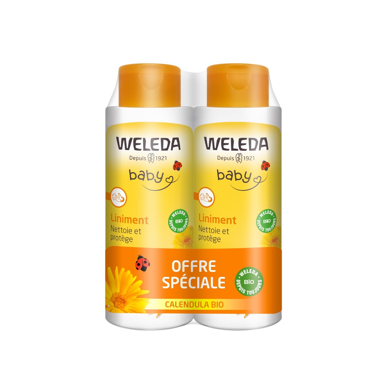 Weleda Baby Linimento Caléndula Lote de 2 x 400 ml