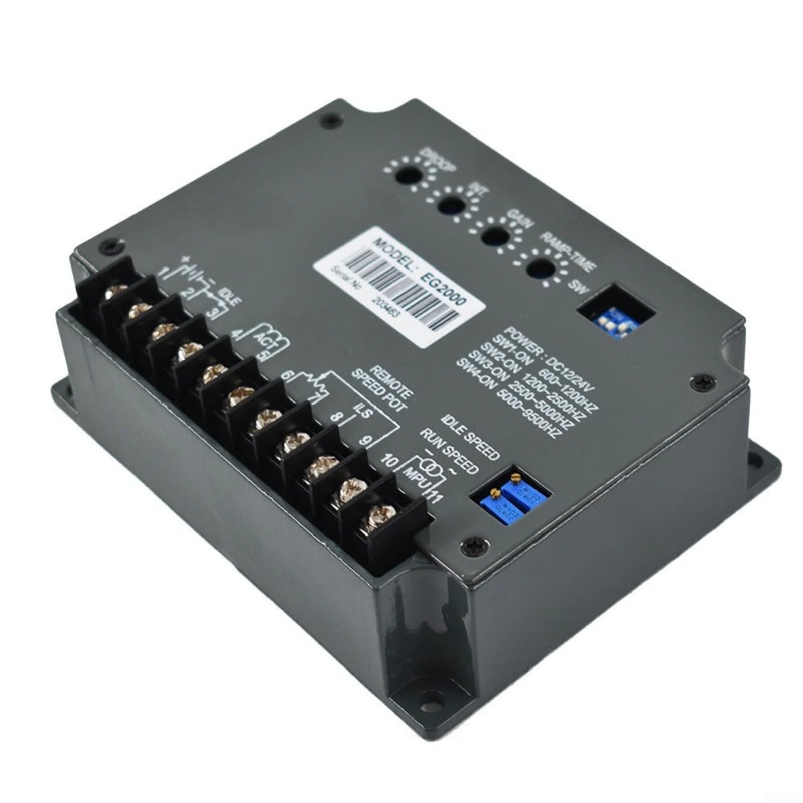 EG2000 Motorsteuergerät für Diesel- & Gasgeneratoren,elektronischer Drehzahlregler 12V-24V mit PID-Algorithmus, ±1% Genauigkeit