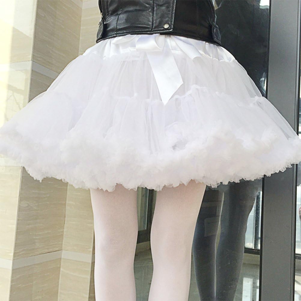 Women's Petticoat Skirt Elastic High Waist Ballet Sweet Puffy Skirt Princess Mesh Tulle Fluffy Skirts - Image 6