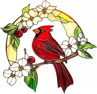 Iridescent Color-Changing Red Cardinal Hanging Ornament - Gift for Bird Lovers & Christmas Decor, Red Bird Decor Rearview Mirror Charm & Holiday Tree Decoration, Unique Cardinal Themed Present Idea
