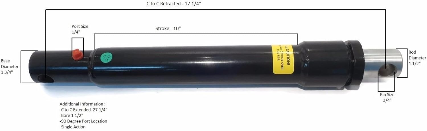 The ROP Shop (2) Snow Plow Angle Angling Cylinder RAMS for Western 56102 62550K 1.5 x 10