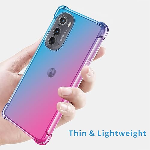 Miniatura 5 de OEURVQO Funda para Moto Edge 2022 5G, transparente, con bonito degradado, colorido, delgada, suave, TPU, a prueba de golpes, antiarañazos, funda