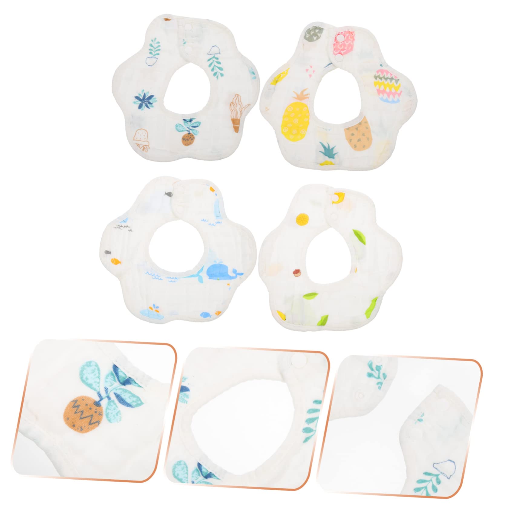 Hohopeti 12stücke Teiliges Baumwoll-lätzchen Für Junge Mädchen Cartoon-design Atmungsaktive Weiche Und Langlebige Spucktücher Für Neugeborene Und Kleinkinder Handwaschbar Und Farbecht