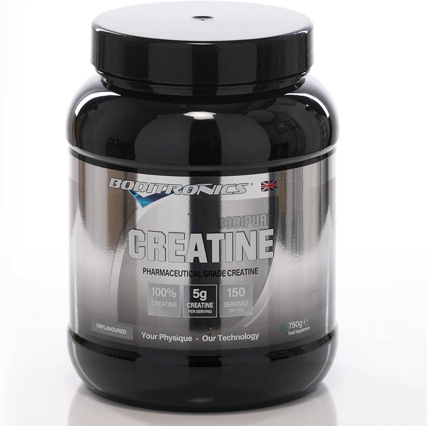 Boditronics Bodipure 750g Creatine Monohydrate Powder for 100% purest Unflavoured Micronised Creatine with Amino Acid Increased Muscle Strength, Muscle Power & Muscle Recovery