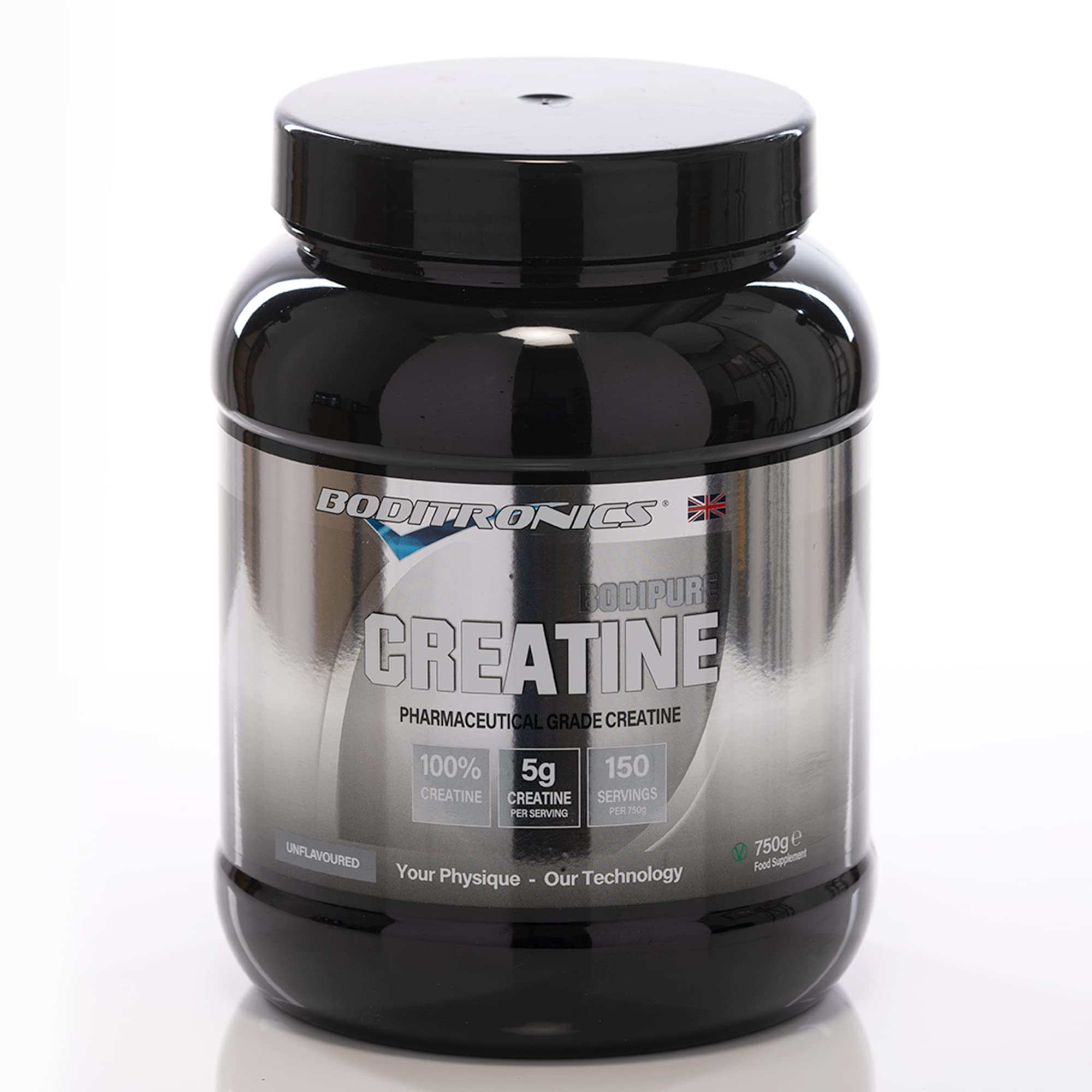 Boditronics Bodipure 750g Creatine Monohydrate Powder for 100% purest Unflavoured Micronised Creatine with Amino Acid Increased Muscle Strength, Muscle Power & Muscle Recovery