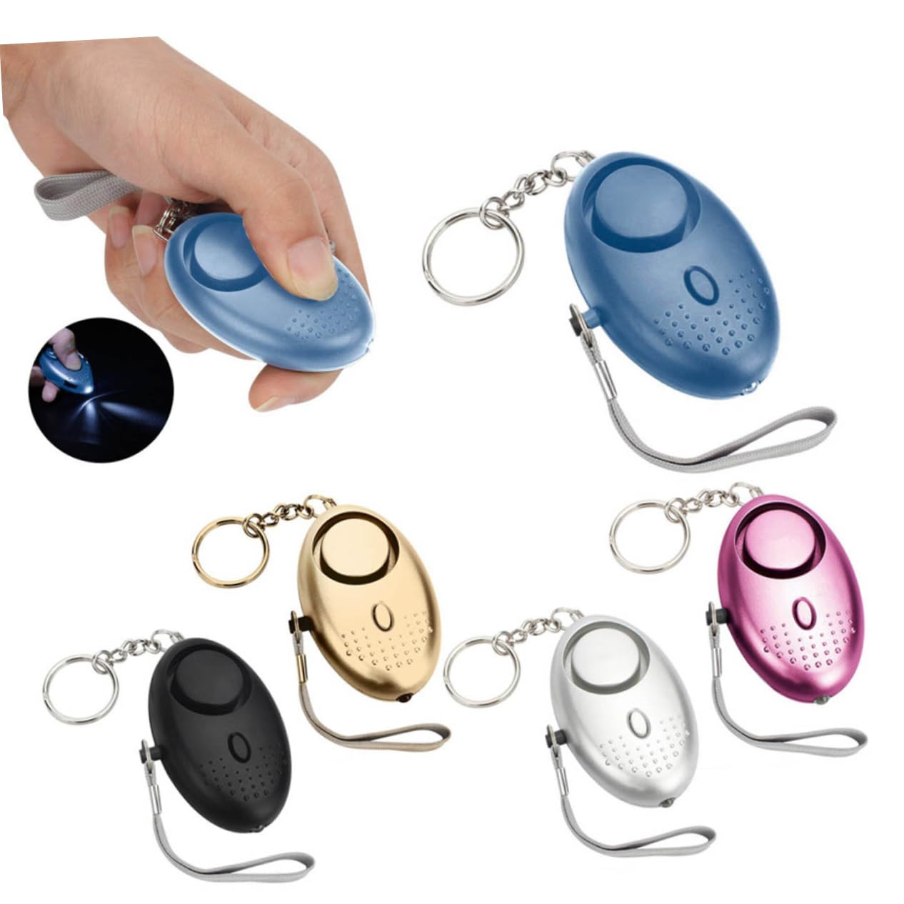 Hemobllo 6pièces Alarme De Sécurité Personnelle avec Lampe LED Alerte Urgence pour Femmes Garçon Fille Et Personnes Âgées Compact Et Pratique pour Joggers Et Travailleurs Solitaires