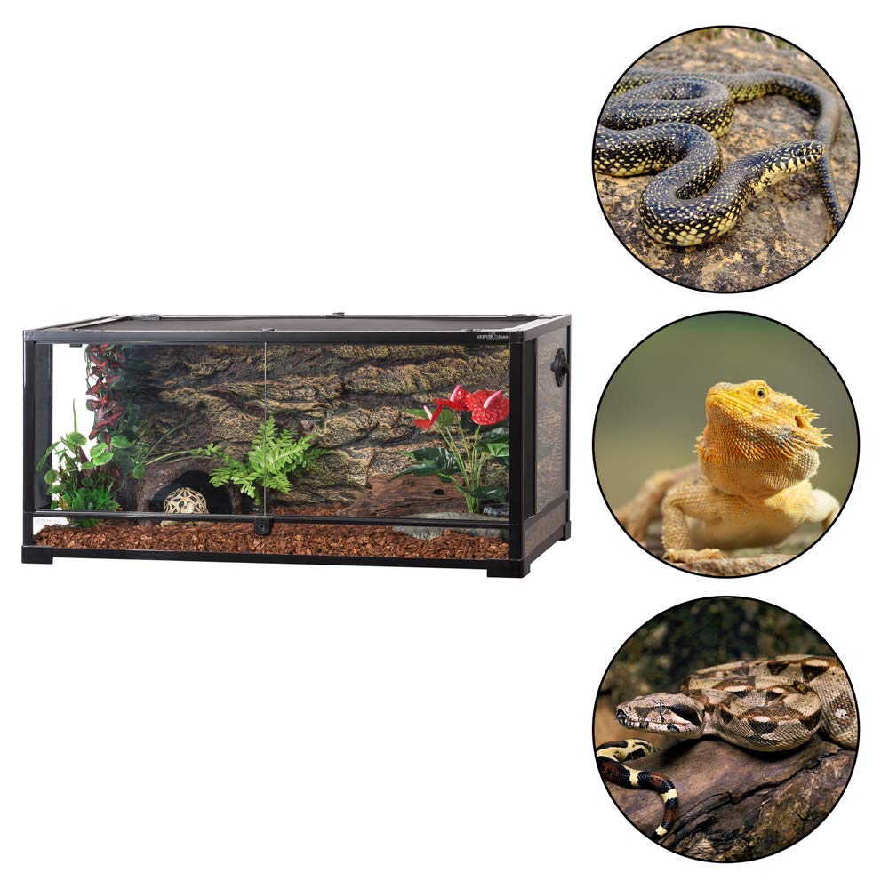 ReptiZoo Terrario de Cristal 91,5 x 46 x 46 cm, Desmontable – enviable. RK0119