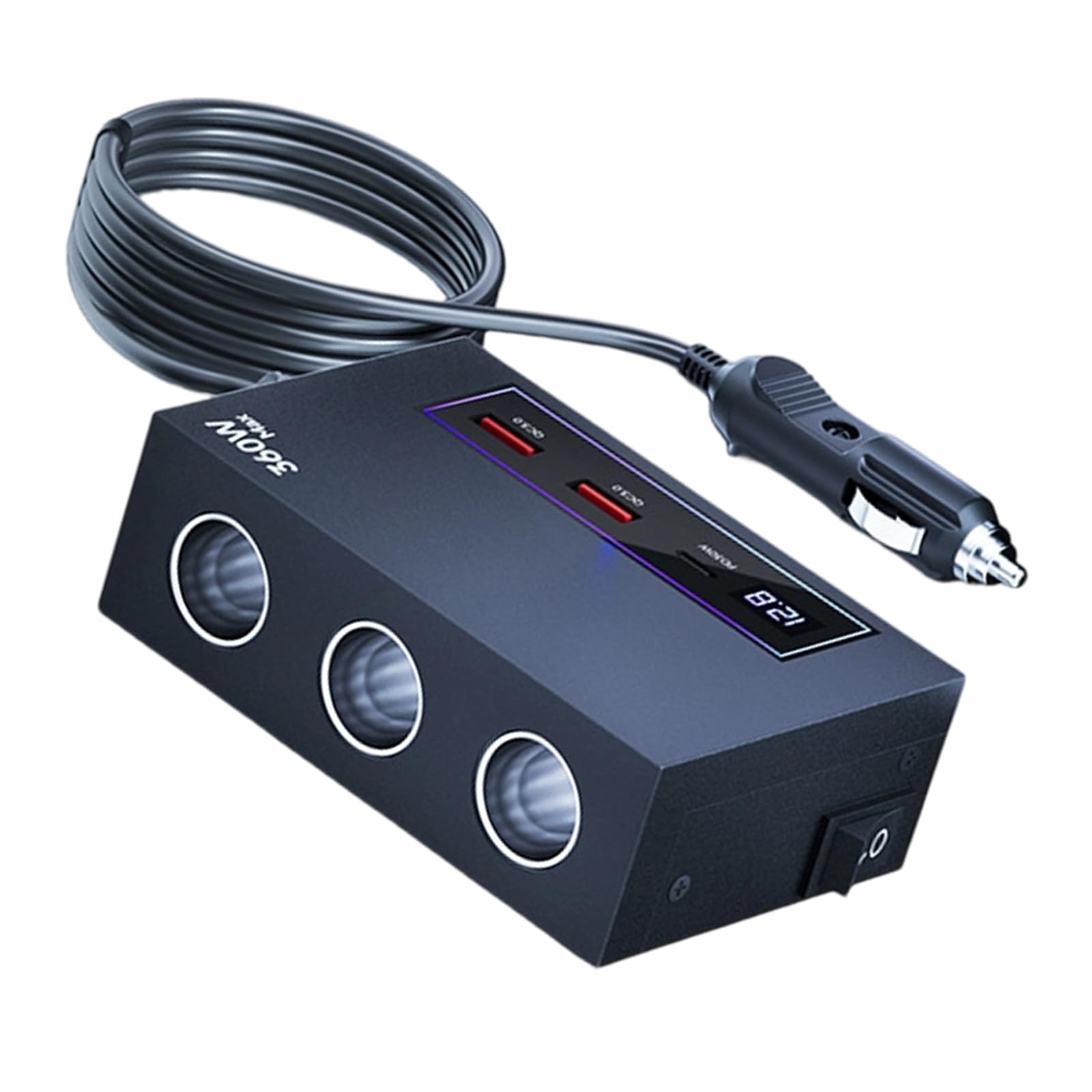 Convertisseur de courant 360W doté de 3 prises de sortie intégrées - 7