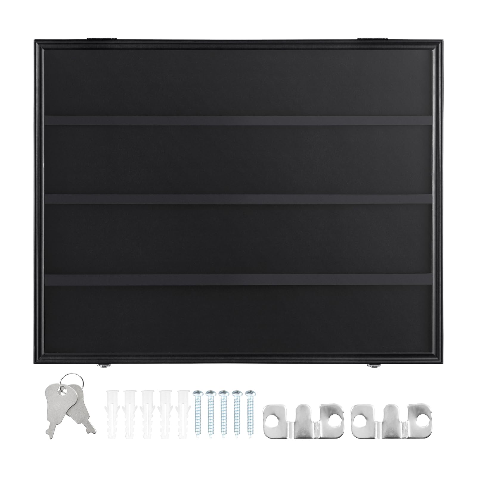 VEVOR Scatola Espositiva Trasparente Vetrina di Carte Sportive, 617 x 775 x 55 mm Cornice di Carte Collezionabili Calcio Basket Hockey, Protezione UV PC Vetro, Armadietto Muro Serratura, 35 Graduate