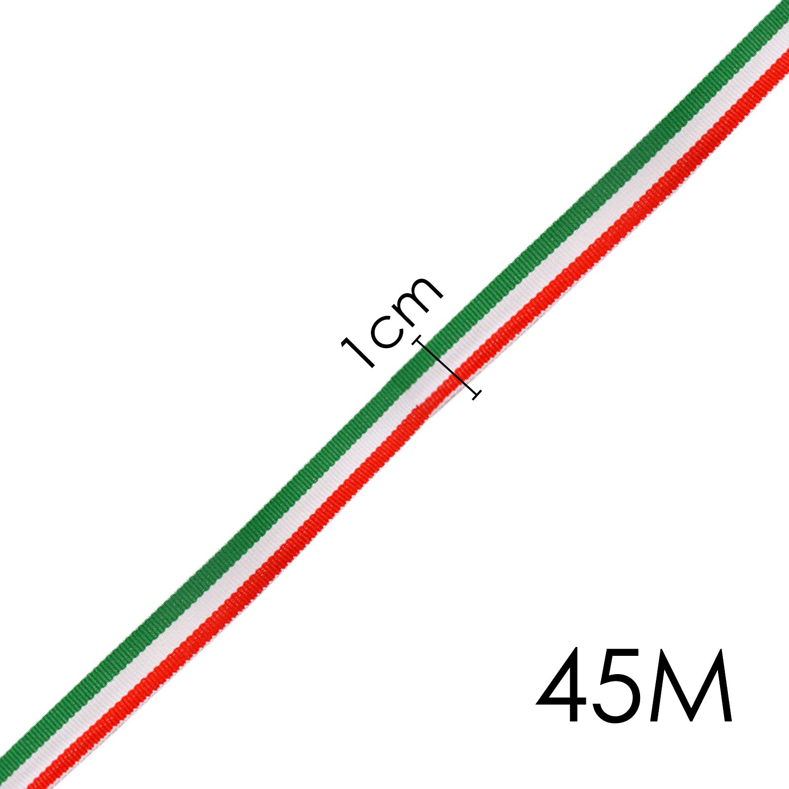 TRIXES 45m x 10mm Italian Tricolour Ribbon Decorative Nylon Ribbon Spool Vibrant Red White & Green, Arts Crafts - Image 2