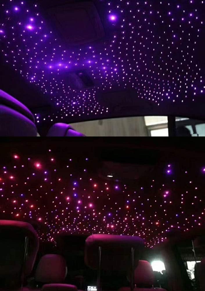 Best Review AKEPO 10W Car Home Use APP+Twinkle+Music Fiber Optic Lights kit for Star Ceiling Sky Light, RGBW Light Engine + Optical Fiber Cable 150pcs 0.03in/0.75mm 6.5ft/2m + 28key RF Remote Control