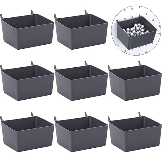 8 Pieces Pegboard Bins Kit Pegboard Parts Storage Pegboard