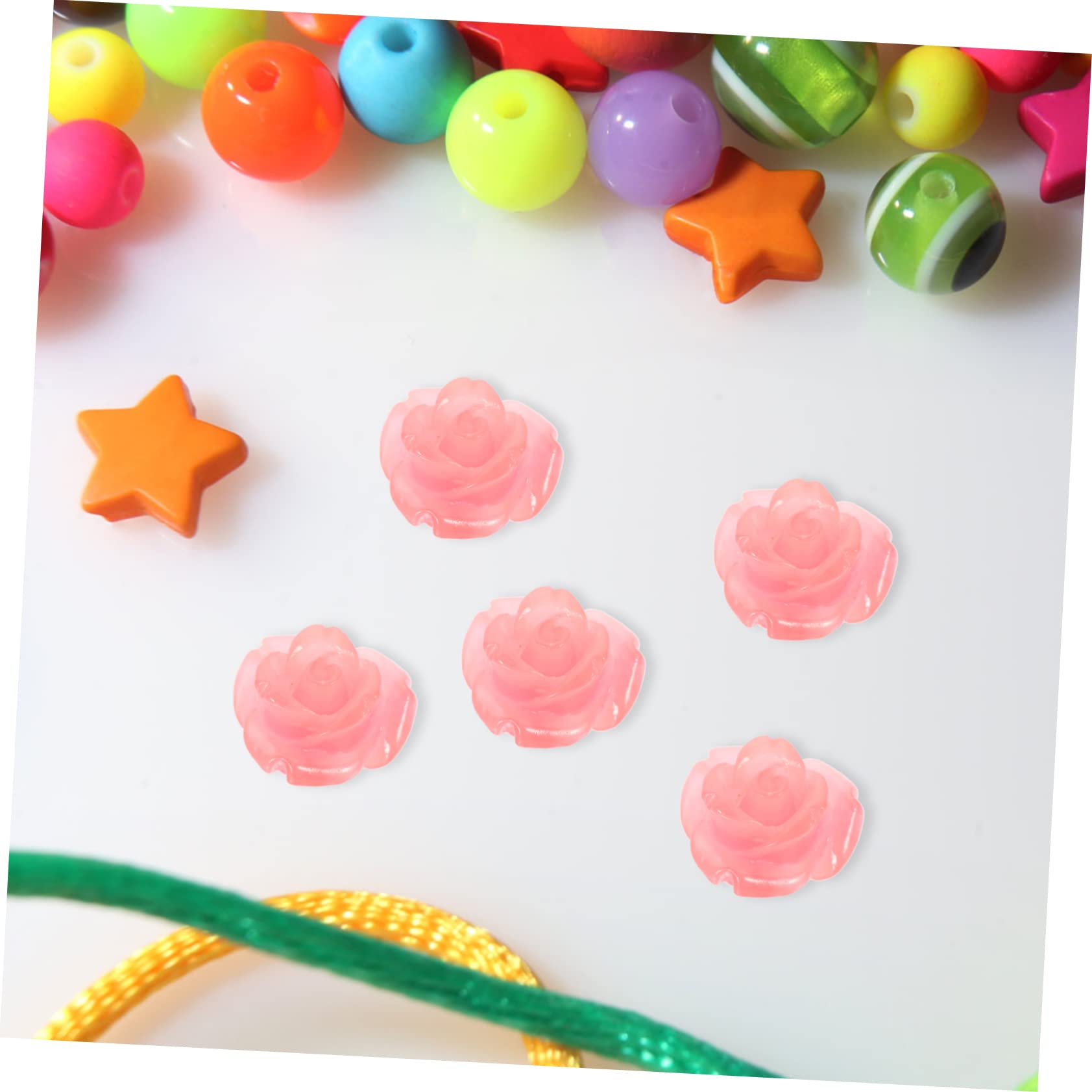 TEHAUX 250piezas Abalorios Sueltos De Concha Rosa Perlas Para Joyería Para Pulseras y