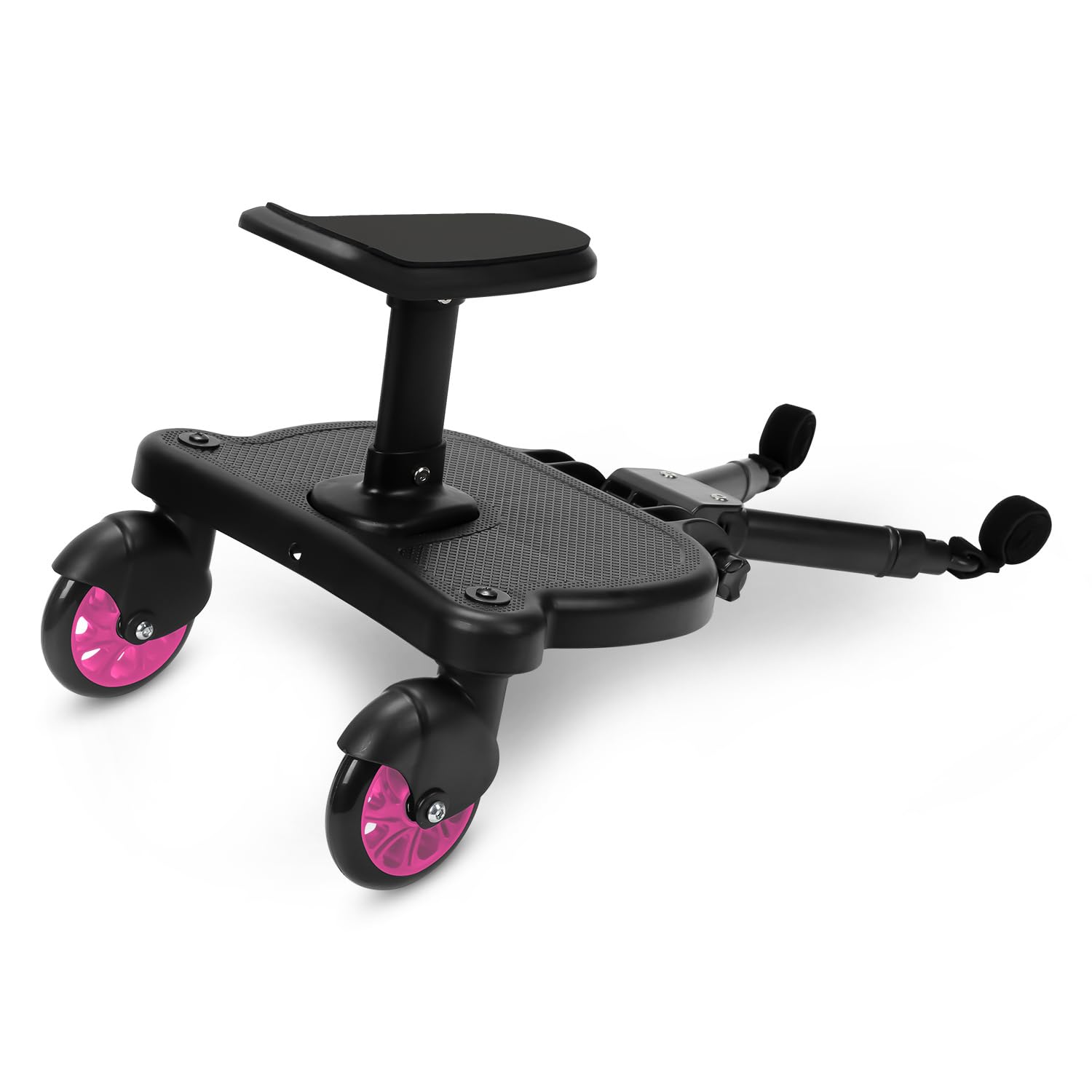 Kiddy Planche universelle pour poussette avec siège, rose | Planche de poussette pour 2-6 ans, siège amovible, planche jusqu'à 25 kg, design à deux roues à 360°