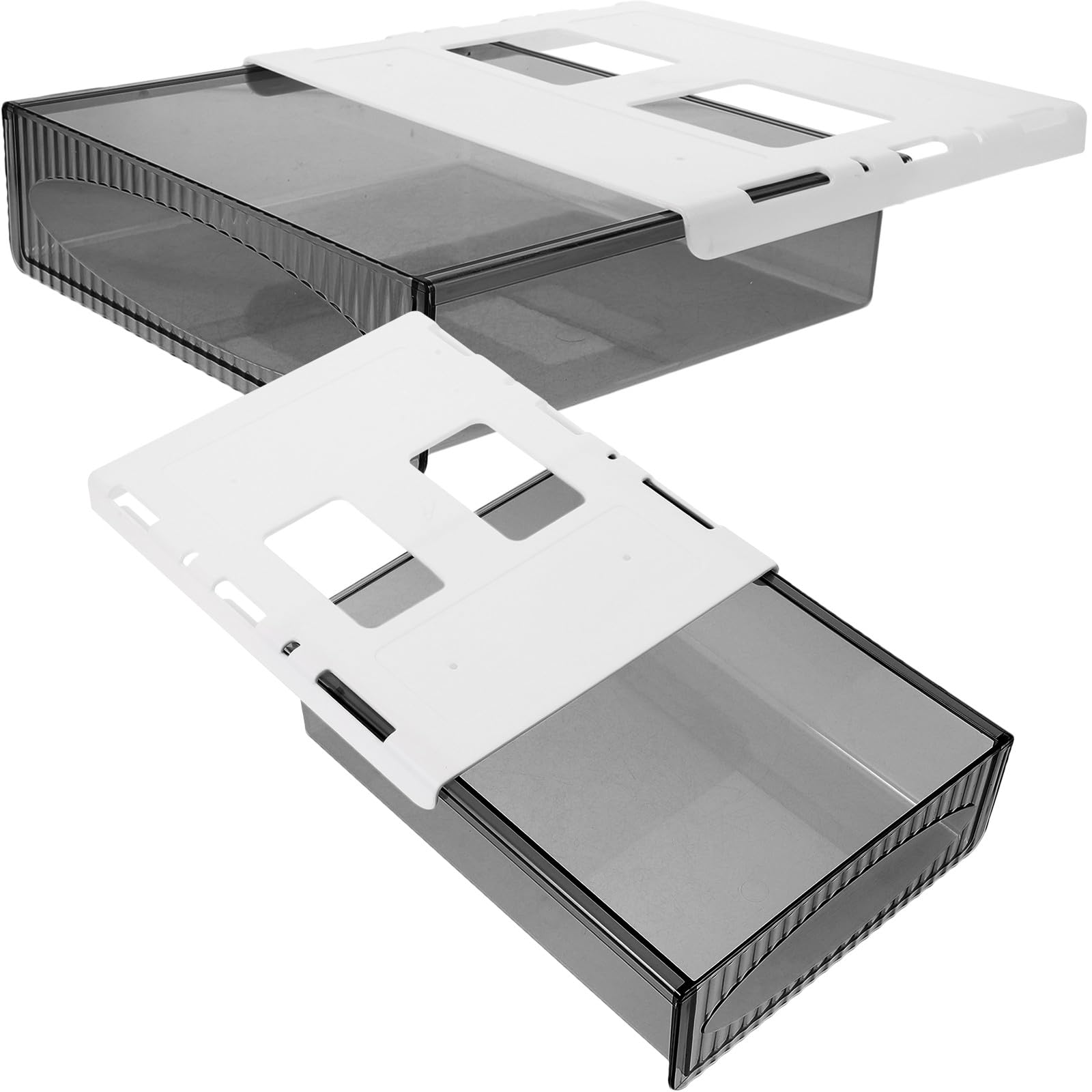 Cajón Organizador de Escritorio Oculto, 2 Piezas, Plástico Negro