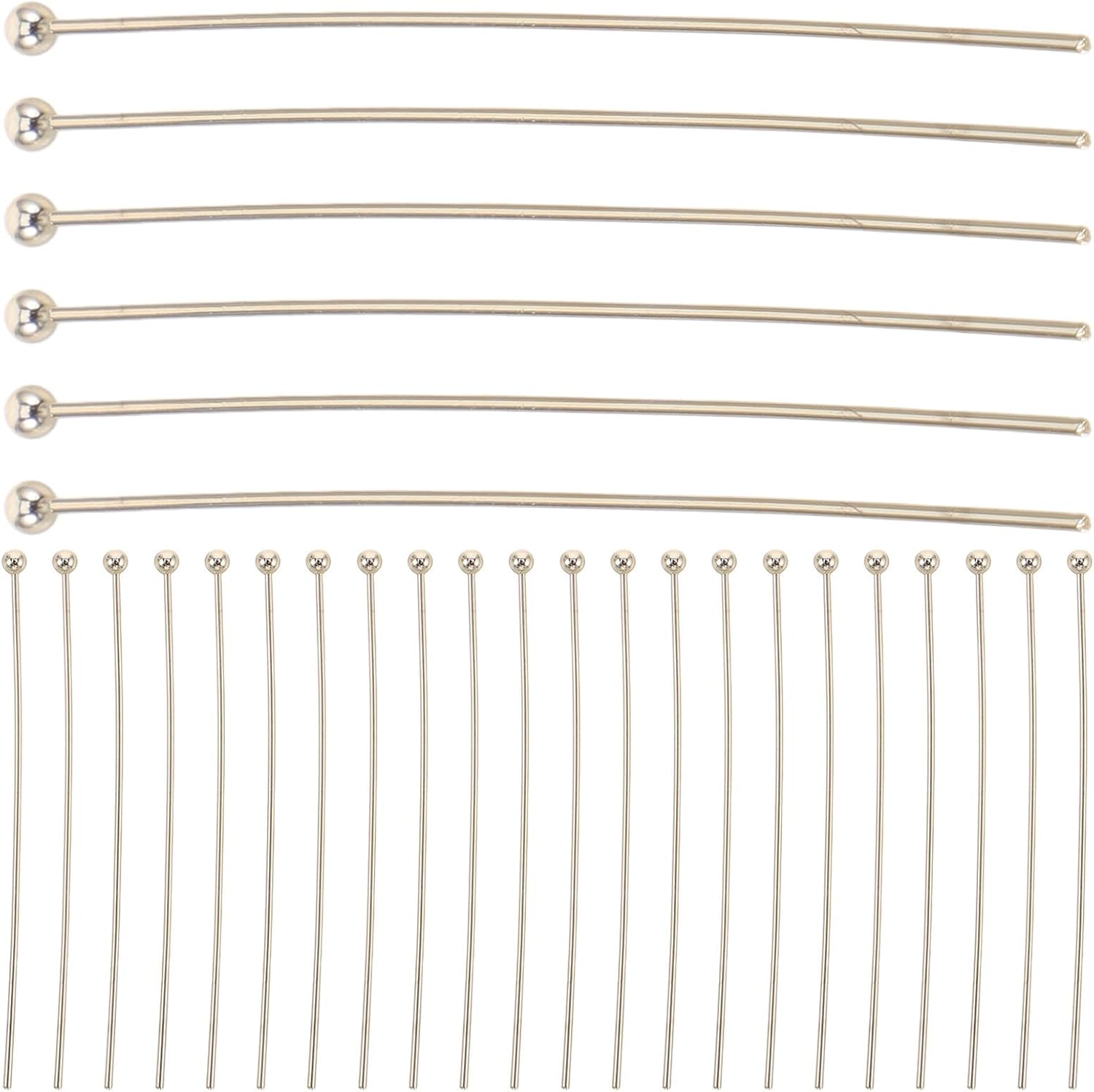 200pcs Ball Head Pins for Jewelry Making Filled 14k Gold