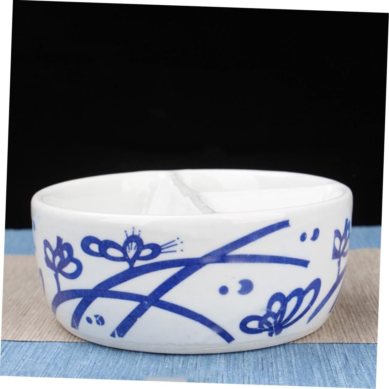 Gatuida 1pc Ceramic Painting Palette Dish Porcelain Divider Mix Wash Brush Pot for Watercolor Gouache Artists