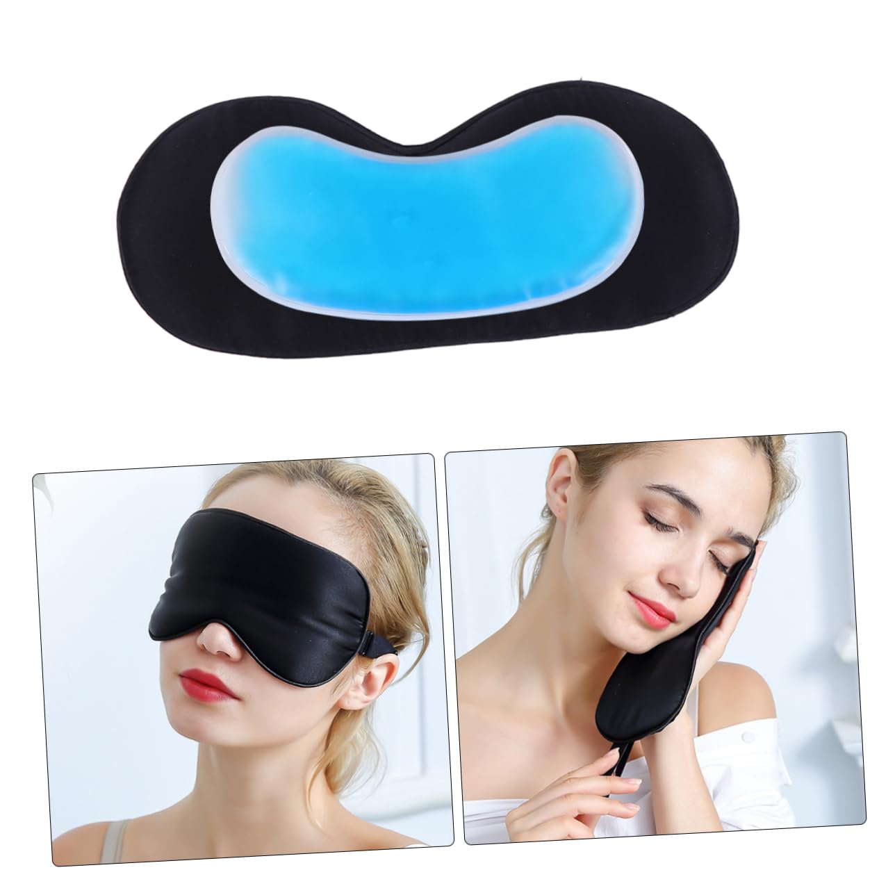 minkissy 3stücke Schlafmaske Aus Seide Mit Verstellbarem Kopfband Lichtundurchlässige Augenmaske Für Erholsamen Schlaf Für Reisen Und Zuhause Schwarz