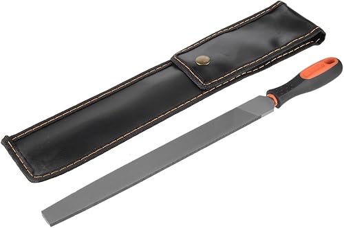 Miniatura 5 de uxcell Lima plana de acero endurecido de alto carbono de segundo corte con mango de agarre de mano de goma, 12 pulgadas