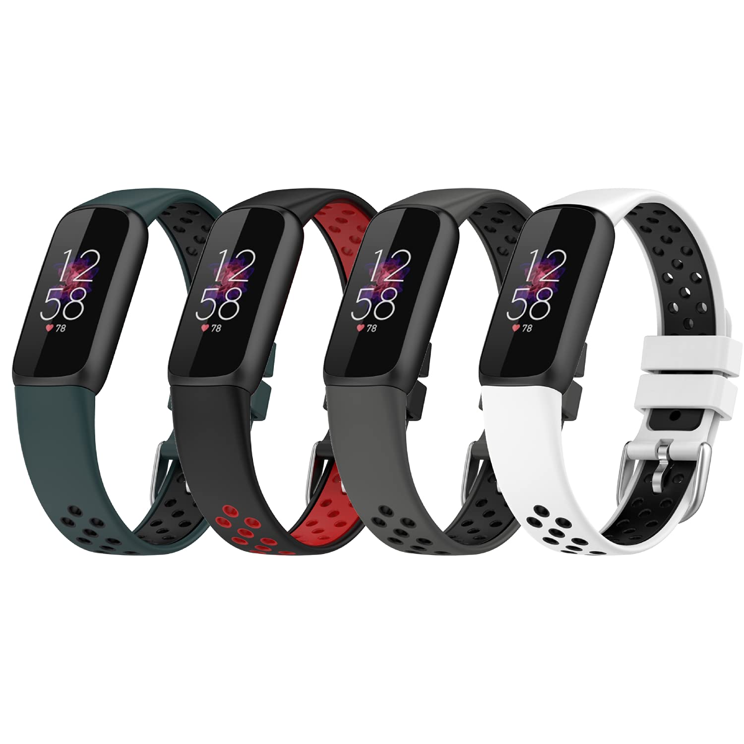 Replacement Straps Compatible with Fitbit Luxe Bands Smartwatch Accessories Breathable Silicone Bands Quick Release Sport Wristband Strap for FitBit Luxe for Women Men