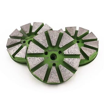 3Pcs 3inch Metal Diamond Floor Polishing Pads - Dry or Wet Sanding Tile Stone Marble Concrete Granite Ceramics Glass 30Grit