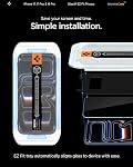 Spigen AluminaCore Protecteur d'écran en verre trempé [Glas.tR EZ Fit - Vie privée] conçu pour iPhone 17 Pro | iPhone 17 | iPhone 16 Pro [2 Boîte] 9H+ Durabilité améliorée par l'aluminium