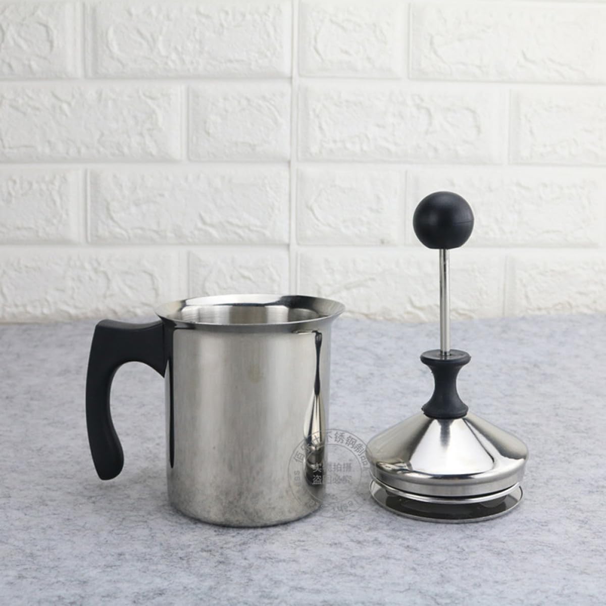 Stainless Steel Milk Frother Pitcher Double Filter – Manual Coffee Creamer Tool for Latte Art for Coffee Enthusiasts and Lovers