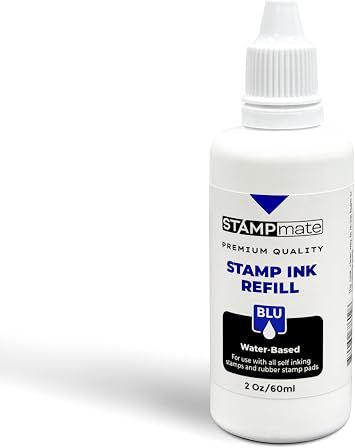 Premium Refill Ink for Self-Inking Stamps and Stamp Pads - 2 oz. Bottle Blue