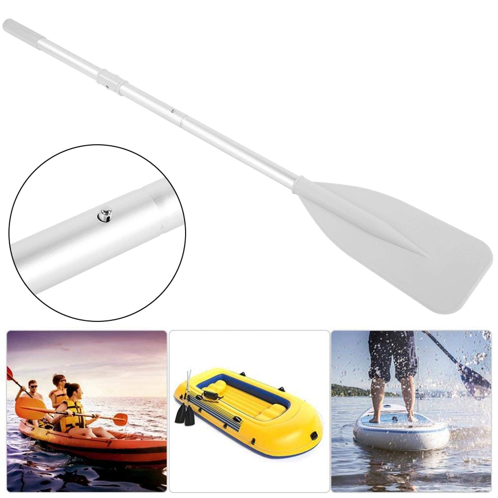 Alomejor 2 Unids Kayak Paddle Remo Desmontable Canoa Canoa Herramienta de Paleta Paletas de Aluminio Bote Inflable Canoa Dinghy