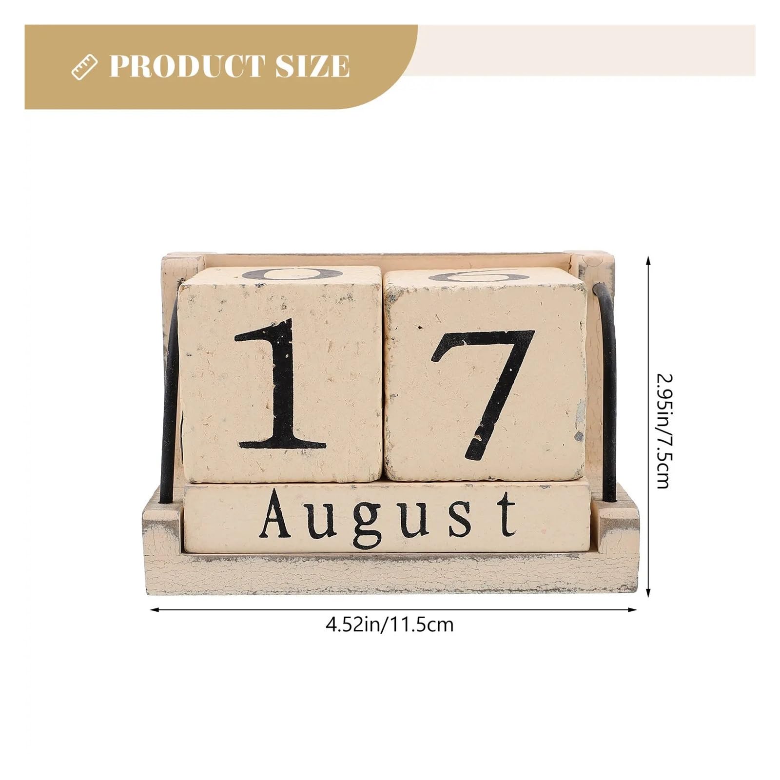 Calendrier De Bureau En Bois Style Vintage Rustique Effet Brûlé
