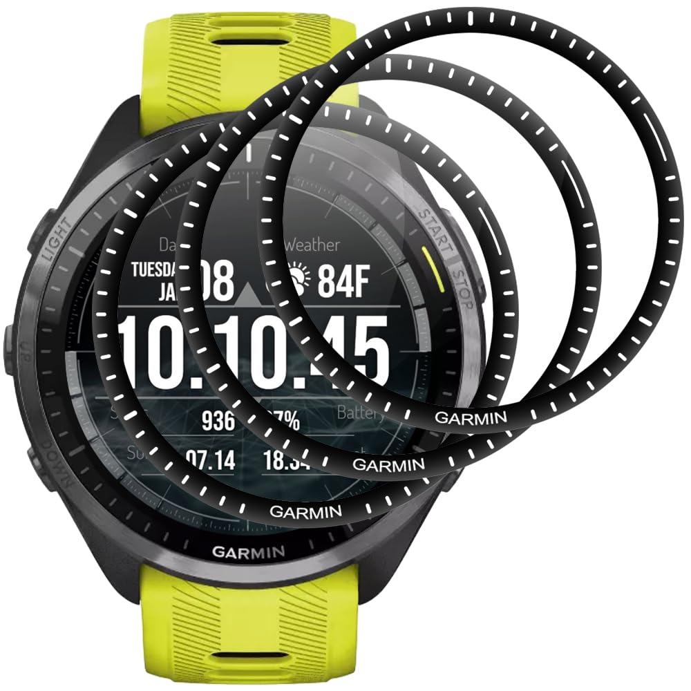 Beukei 2 Pezzi Vetro Temperato 9H Per Garmin Forerunner 965 – Copertura 3D Antigraffio, Senza Bolle, Alta Trasparenza
