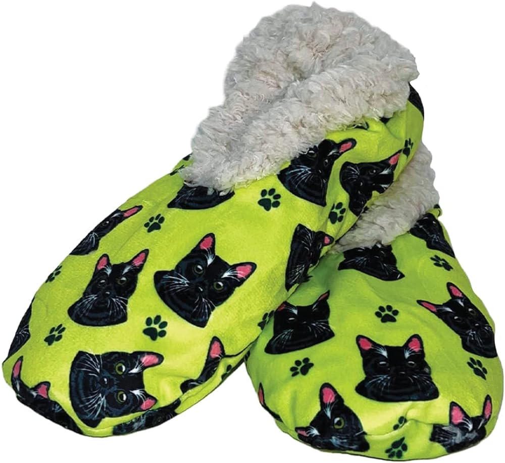 Black Cat Super Soft Slippers E&S Pets Black Cat Gifts