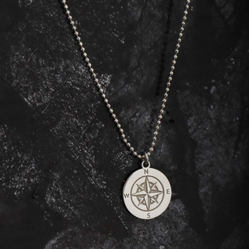 Vanbelle Sterling Silver Jewelry - Rhodium Plated with 925 Stamp - Compass Pendant Necklace - Elegant Handcrafted for Women - Chain 16" long + 2" extender - Image 6