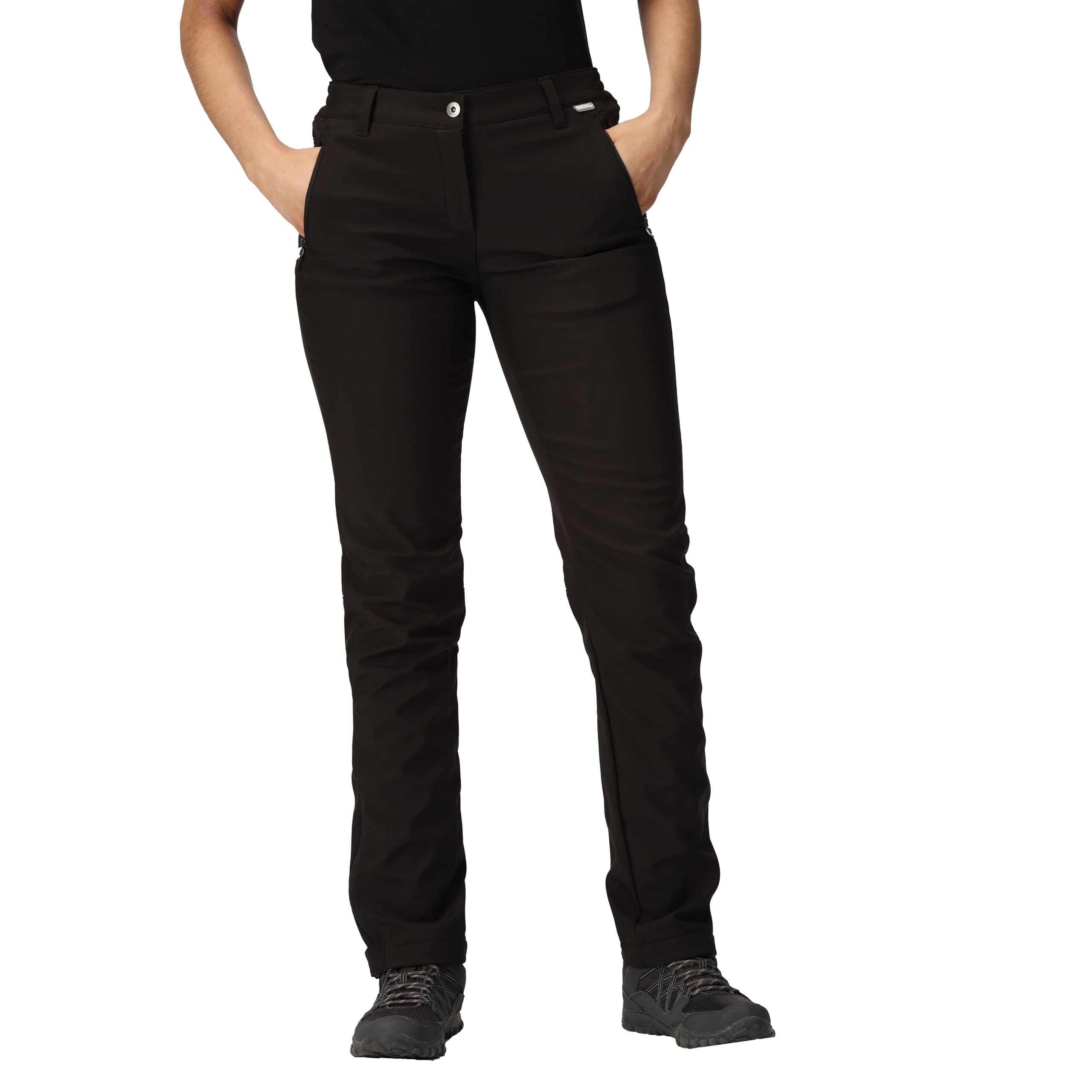 Regatta Geo Softshell II Pantalón Tejido elástico Isotex Impermeable y Transpirable Trousers, Mujer, Black, 12