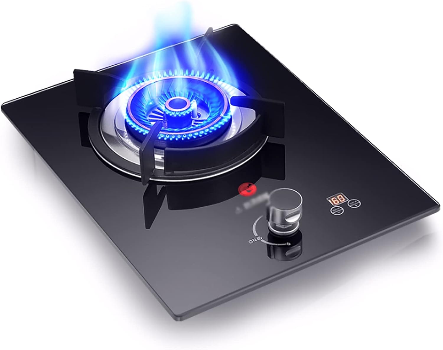 Estufa de Gas Empotrable 3 Puestos Negro Vidrio