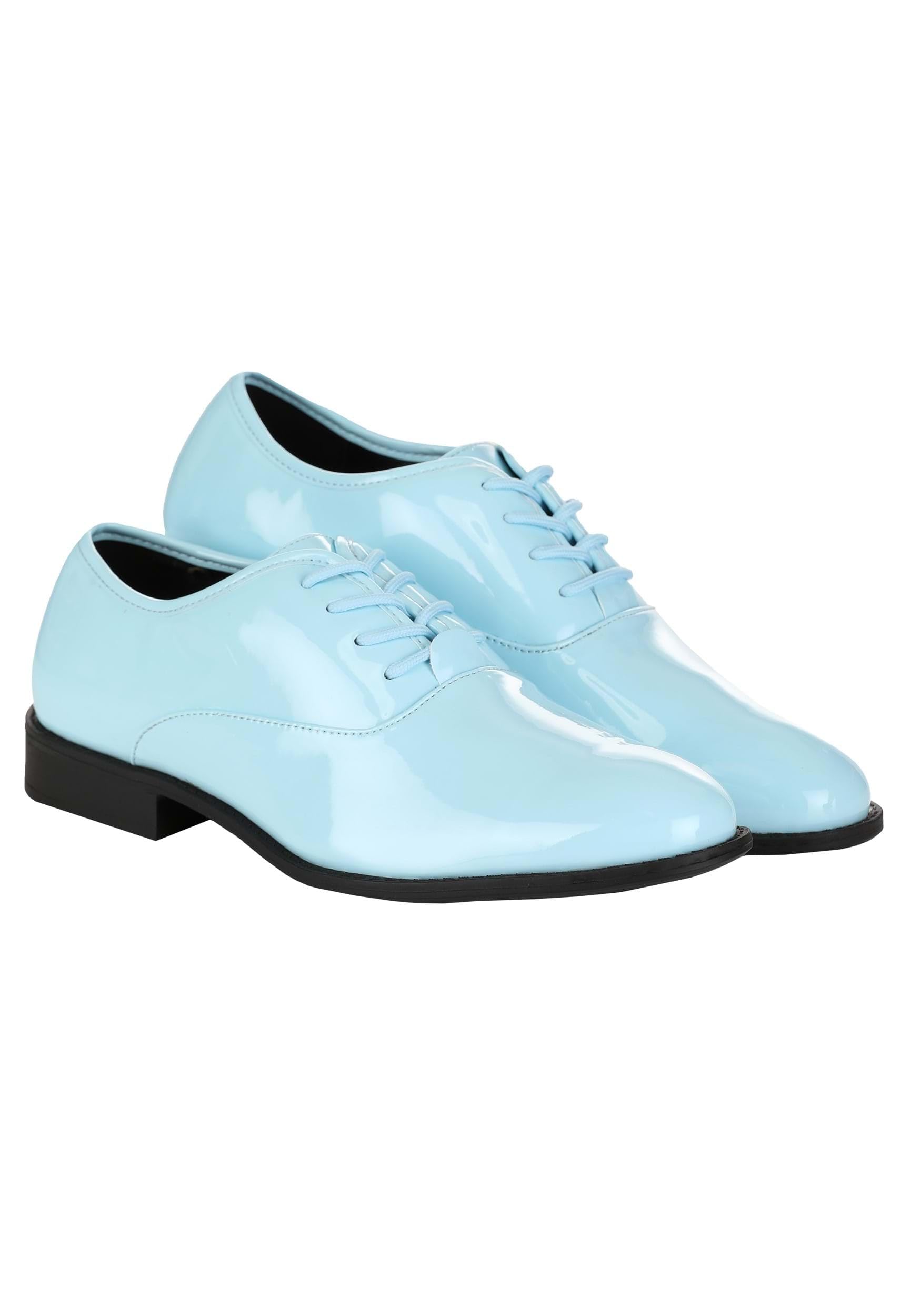 Fun Costumes Men's Shiny Orange & Powder Blue Tuxedo Shoes