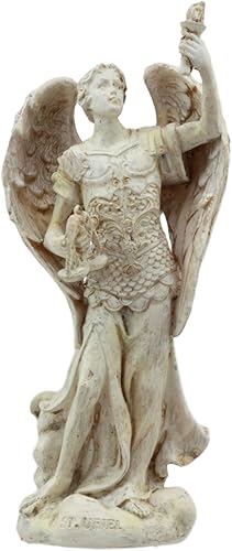 Ebros Iglesia cristiana ortodoxa griega pintada en marfil Arcángel del Consejo Angélico Estatua de 5 pulgadas de alto (Uriel La Luz de Dios)